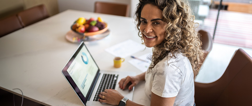Person using a laptop.