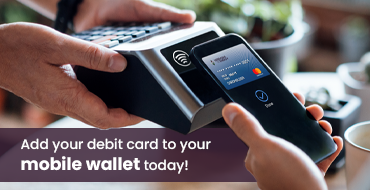 Cell phone tapping terminal for mobile wallet purchase using NEFCU debit card