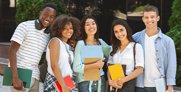 Group of teens at school