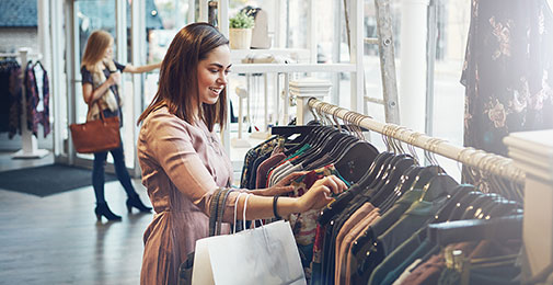 Young woman shopping in store